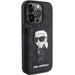 Karl Lagerfeld Saffiano Cardslots and Stand Monogram Ikonik Patch case for iPhone 15 Pro Max - black - Cell phone cases