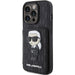 Karl Lagerfeld Saffiano Cardslots and Stand Monogram Ikonik Patch case for iPhone 15 Pro Max - black - Cell phone cases