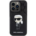 Karl Lagerfeld Saffiano Cardslots and Stand Monogram Ikonik Patch case for iPhone 15 Pro Max - black - Cell phone cases
