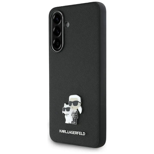 Karl Lagerfeld Saffiano Case w/ K&C Metal Logo for Samsung Galaxy A36 - Black - Cell phone cases and covers<<<HurtelXML