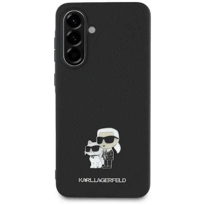Karl Lagerfeld Saffiano Case w/ K&C Metal Logo for Samsung Galaxy A56 - Black - Cell phone cases and covers<<<HurtelXML
