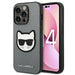 Karl Lagerfeld Saffiano Choupette Head Patch case for iPhone 14 Pro - silver - Cell phone cases and covers<<<HurtelXML
