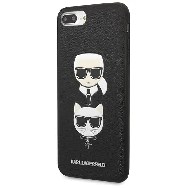 Karl Lagerfeld Saffiano Karl&Choupette Head case for iPhone 7 Plus / iPhone 8 Plus - black - Cell phone cases