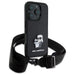 Karl Lagerfeld Saffiano Karl&Choupette Metal Pin CBDY Strap iPhone 16 Pro Max Case - Black - Cell phone cases