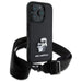 Karl Lagerfeld Saffiano Karl&Choupette Metal Pin CBDY Strap iPhone 16 Pro Case - Black - Cell phone cases