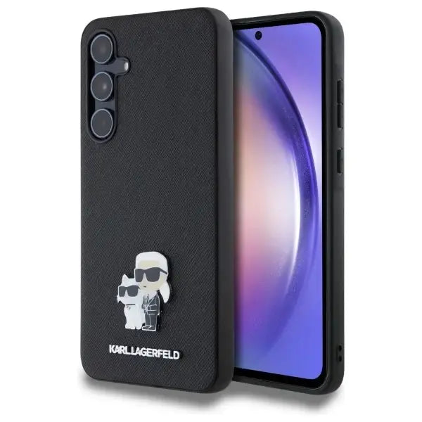 Karl Lagerfeld Saffiano Karl&Choupette Pin case for Samsung Galaxy A55 - black - Cell phone cases and covers<<<HurtelXML
