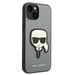 Karl Lagerfeld Saffiano Karl’s Head Patch case for iPhone 14 Plus - silver - Cell phone cases and covers<<<HurtelXML