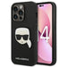 Karl Lagerfeld Saffiano Karl’s Head Patch Case for iPhone 14 Pro - Black - Cell phone cases and covers<<<HurtelXML