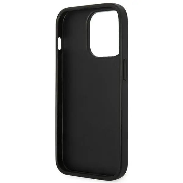 Karl Lagerfeld Saffiano Karl’s Head Patch Case for iPhone 14 Pro - Black - Cell phone cases and covers<<<HurtelXML