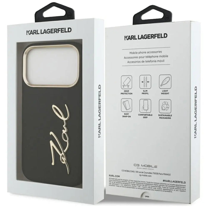 Karl Lagerfeld Karl Script Logo Case for iPhone 17 Pro - Black - Cell phone cases and covers<<<HurtelXML