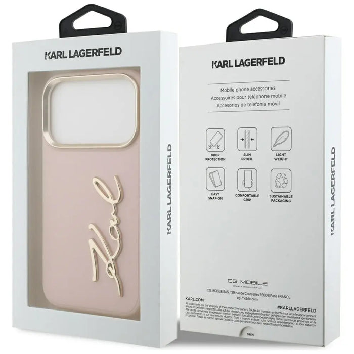 Karl Lagerfeld Karl Script Logo iPhone 17 Pro Case - Pink - Cell phone cases and covers<<<HurtelXML