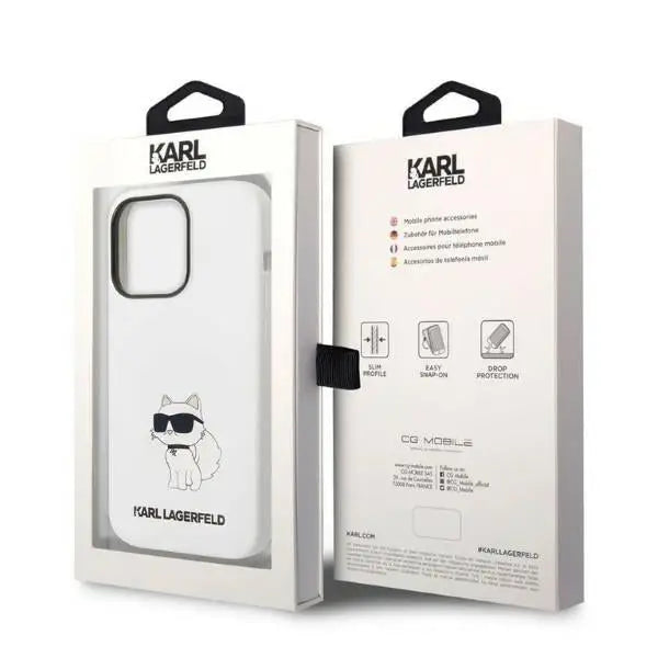 Karl Lagerfeld Silicone Choupette case for iPhone 14 Pro Max - white - Cell phone cases and covers<<<HurtelXML