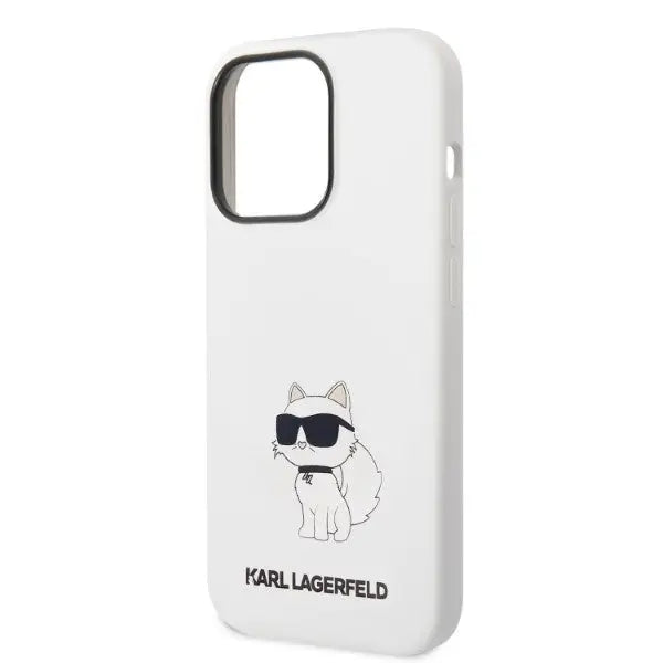 Karl Lagerfeld Silicone Choupette case for iPhone 14 Pro Max - white - Cell phone cases and covers<<<HurtelXML