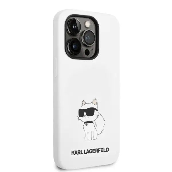 Karl Lagerfeld Silicone Choupette case for iPhone 14 Pro Max - white - Cell phone cases and covers<<<HurtelXML