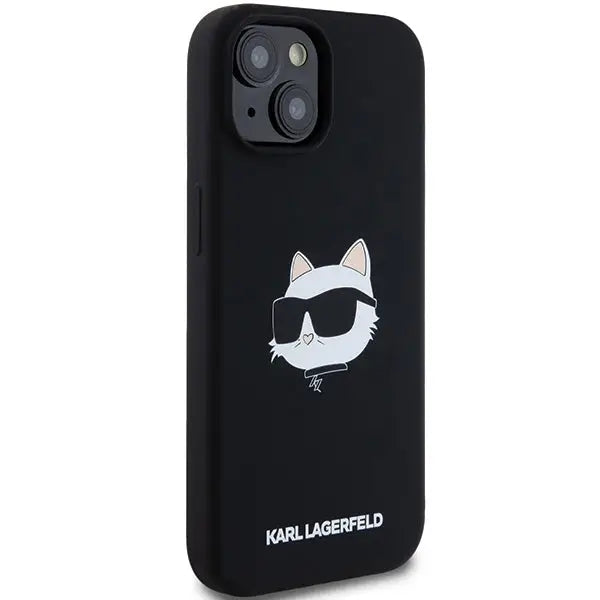 Karl Lagerfeld Silicone Choupette Head MagSafe Case for iPhone 15/14/13 - Black - Cell phone cases