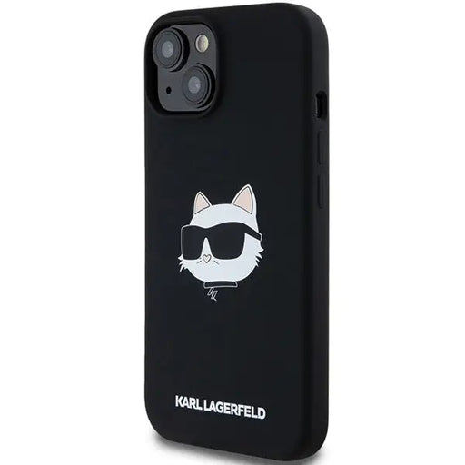 Karl Lagerfeld Silicone Choupette Head MagSafe Case for iPhone 15/14/13 - Black - Cell phone cases