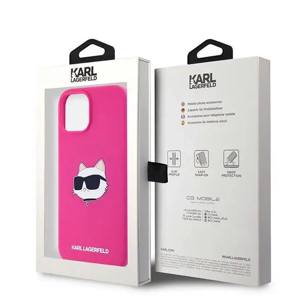 Karl Lagerfeld Silicone Choupette Head MagSafe case for iPhone 15 / 14 / 13 - pink - Cell phone cases