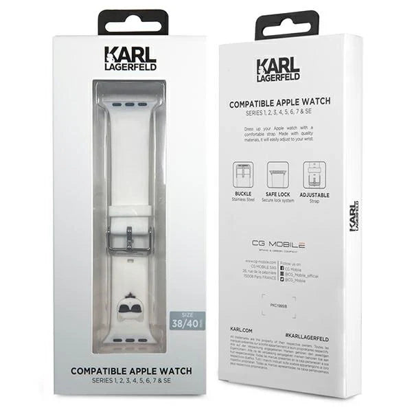 Karl Lagerfeld Silicone Choupette Heads Strap for Apple Watch 38/40/41mm - White - Other cell phone