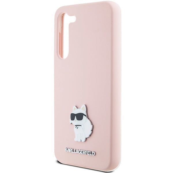 Karl Lagerfeld Silicone Choupette Metal Pin case for Samsung Galaxy S23 - pink - Cell phone cases and covers<<<HurtelXML