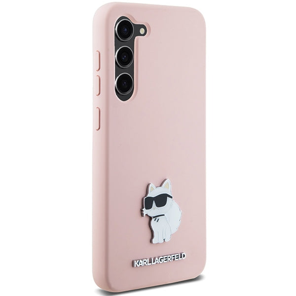Karl Lagerfeld Silicone Choupette Metal Pin case for Samsung Galaxy S23 - pink - Cell phone cases and covers<<<HurtelXML
