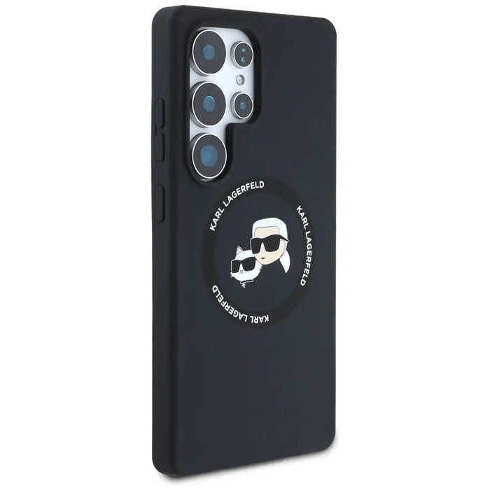 Karl Lagerfeld Silicone Double Heads And Circle MagSafe Samsung Galaxy S25 Ultra case black - Cell phone cases
