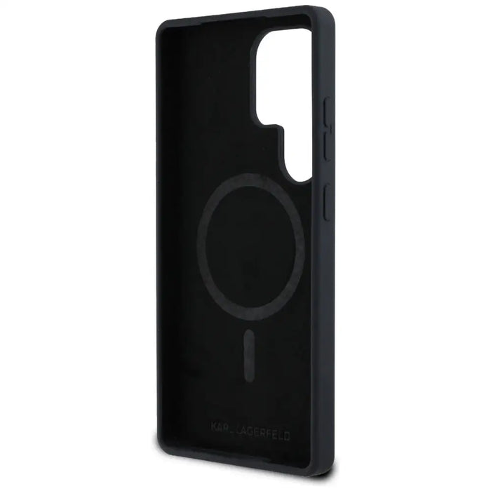 Karl Lagerfeld Silicone Graffiti Ikonik Printed Logo MagSafe Case for Samsung Galaxy S25 Ultra - Black - Cell phone