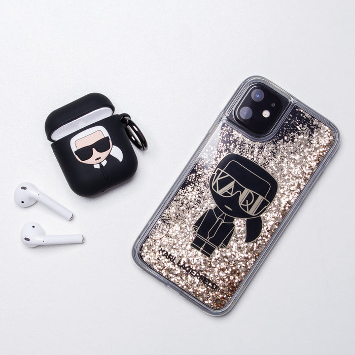 Karl Lagerfeld Silicone Ikonik Case for AirPods 1/2 - Black - Cell phone cases and covers<<<HurtelXML