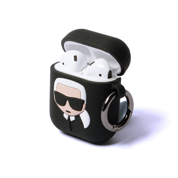 Karl Lagerfeld Silicone Ikonik Case for AirPods 1/2 - Black - Cell phone cases and covers<<<HurtelXML