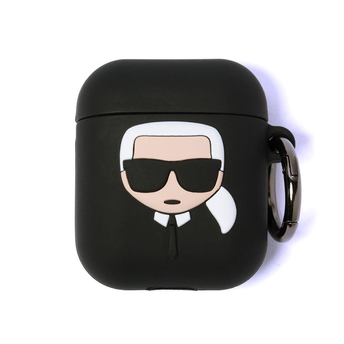Karl Lagerfeld Silicone Ikonik Case for AirPods 1/2 - Black - Cell phone cases and covers<<<HurtelXML