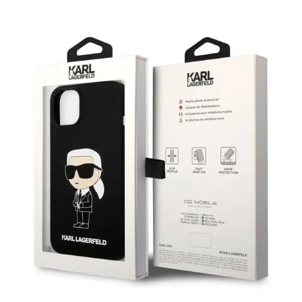 Karl Lagerfeld Silicone Ikonik case for iPhone 14 Plus - black - Cell phone cases and covers<<<HurtelXML