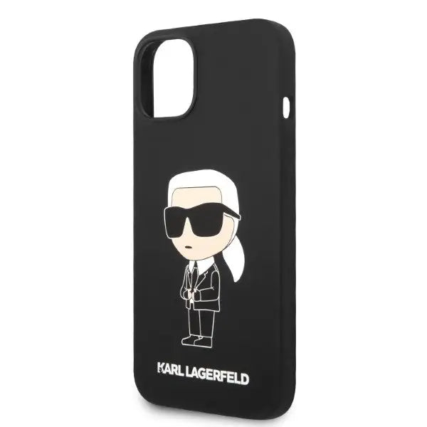 Karl Lagerfeld Silicone Ikonik case for iPhone 14 Plus - black - Cell phone cases and covers<<<HurtelXML