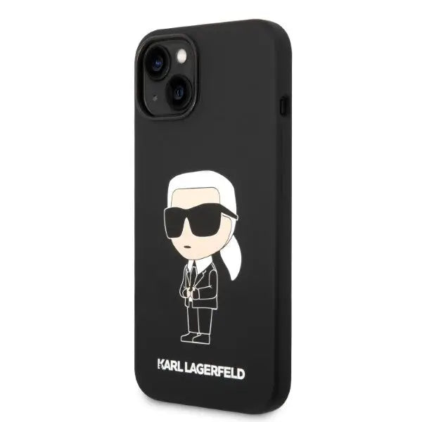 Karl Lagerfeld Silicone Ikonik case for iPhone 14 Plus - black - Cell phone cases and covers<<<HurtelXML
