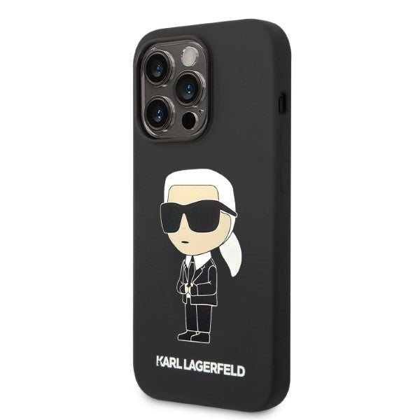 Karl Lagerfeld Silicone Ikonik case for iPhone 14 Pro Max - black - Cell phone cases and covers<<<HurtelXML