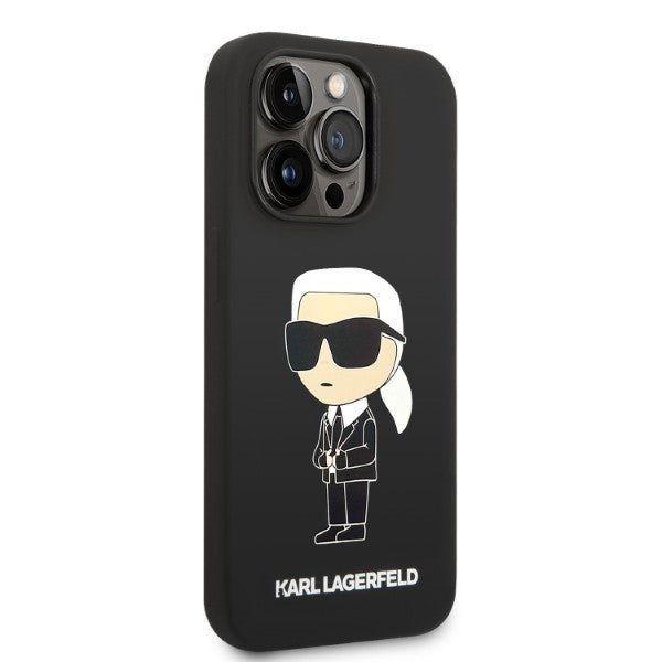 Karl Lagerfeld Silicone Ikonik case for iPhone 14 Pro Max - black - Cell phone cases and covers<<<HurtelXML