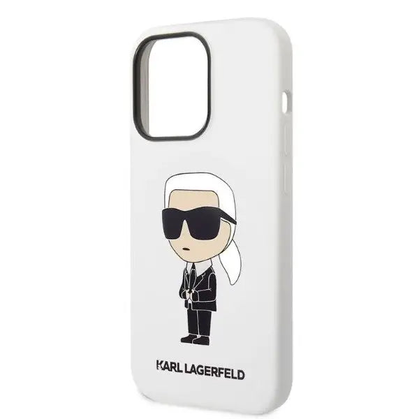 Karl Lagerfeld Silicone Ikonik case for iPhone 14 Pro Max - white - Cell phone cases and covers<<<HurtelXML