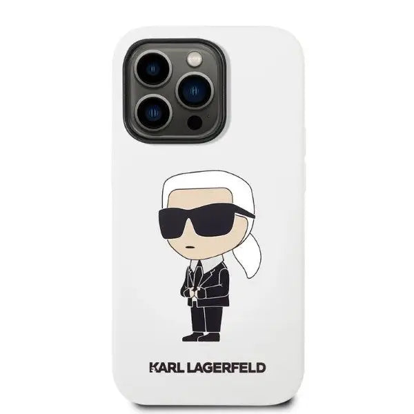 Karl Lagerfeld Silicone Ikonik case for iPhone 14 Pro Max - white - Cell phone cases and covers<<<HurtelXML