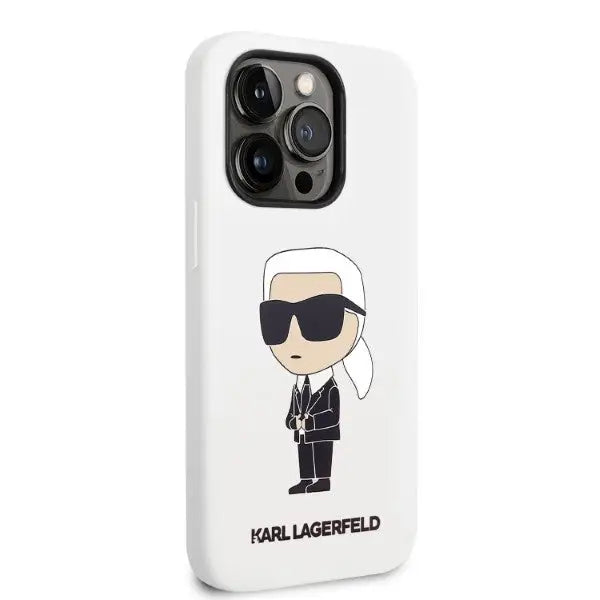 Karl Lagerfeld Silicone Ikonik case for iPhone 14 Pro Max - white - Cell phone cases and covers<<<HurtelXML