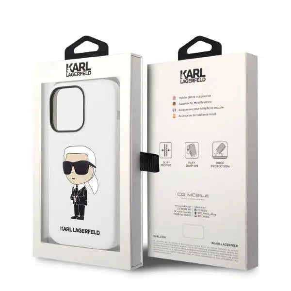 Karl Lagerfeld Silicone Ikonik case for iPhone 14 Pro Max - white - Cell phone cases and covers<<<HurtelXML