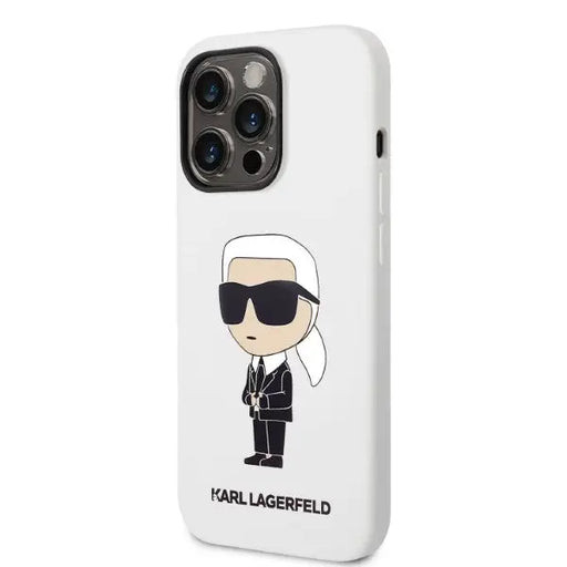 Karl Lagerfeld Silicone Ikonik case for iPhone 14 Pro Max - white - Cell phone cases and covers<<<HurtelXML