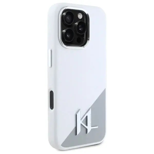 Karl Lagerfeld Silicone Initial Logo Case for iPhone 16 Pro Max - White - Cell phone cases and covers<<<HurtelXML