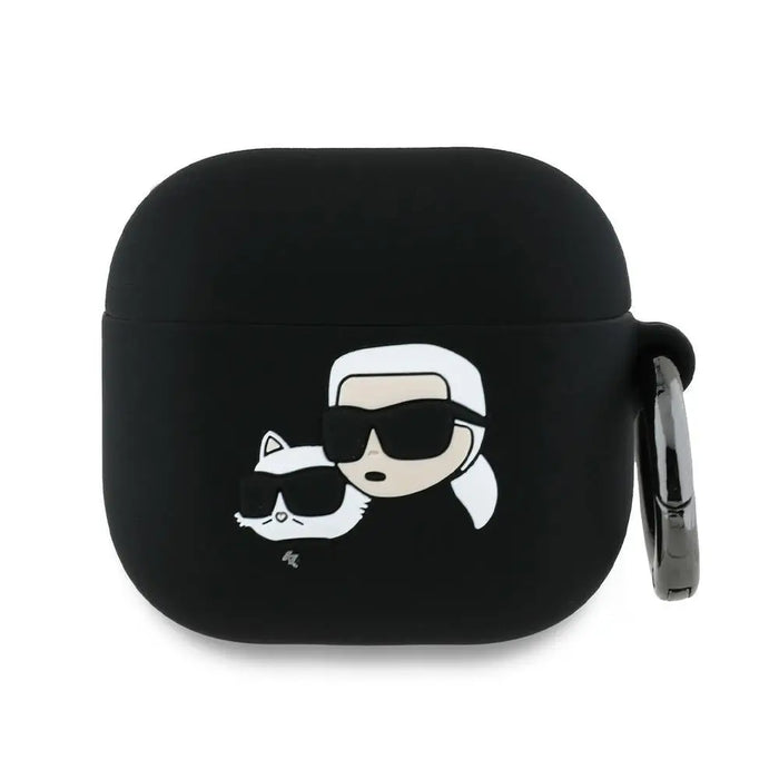 Karl Lagerfeld Silicone Karl&Chaupette Head 3D Case for AirPods 4 - Black - Cell phone cases and covers<<<HurtelXML