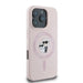 Karl Lagerfeld Silicone Karl&Choupette Heads Ring MagSafe Case for iPhone 16 Pro - Pink - Cell phone cases