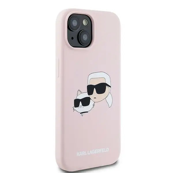 Karl Lagerfeld Silicone Karl&Choupette MagSafe case for iPhone 15 / 14 / 13 - pink - Cell phone cases