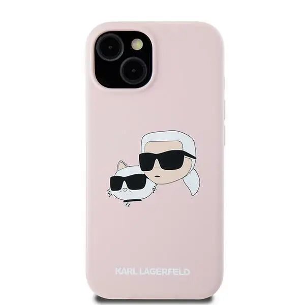 Karl Lagerfeld Silicone Karl&Choupette MagSafe case for iPhone 15 / 14 / 13 - pink - Cell phone cases