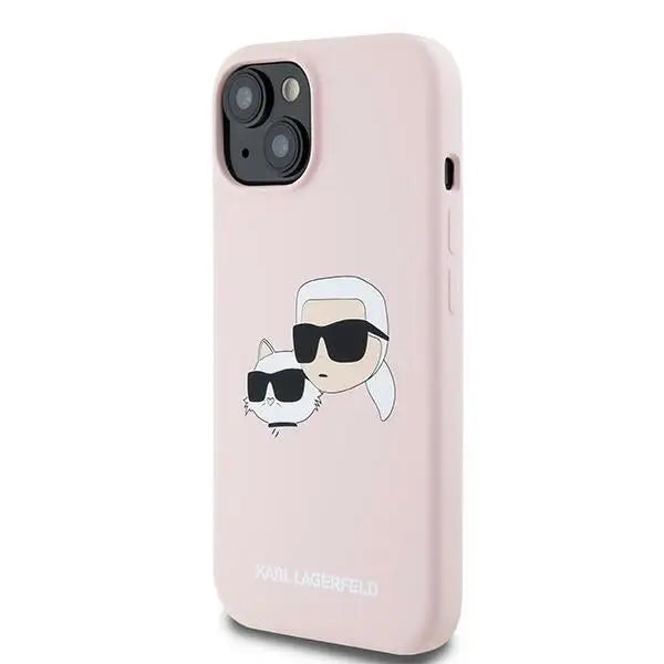 Karl Lagerfeld Silicone Karl&Choupette MagSafe case for iPhone 15 / 14 / 13 - pink - Cell phone cases