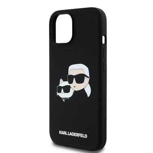 Karl Lagerfeld Silicone Karl&Choupette MagSafe case for iPhone 15 / 14 / 13 - black - Cell phone cases