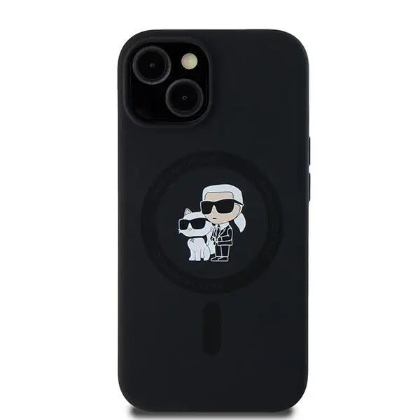 Karl Lagerfeld Silicone Karl&Choupette MagSafe case for iPhone 15 / 14 / 13 - black - Cell phone cases