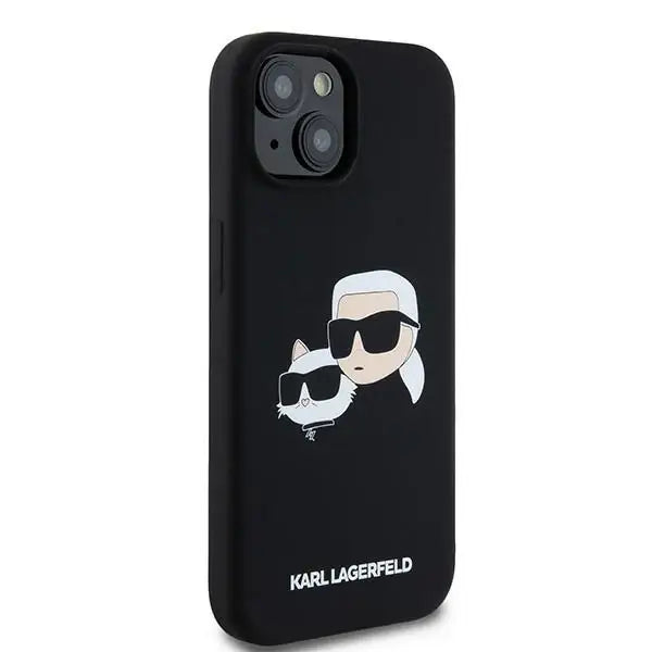 Karl Lagerfeld Silicone Karl&Choupette MagSafe case for iPhone 15 / 14 / 13 - black - Cell phone cases