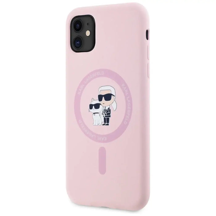 Karl Lagerfeld Silicone Karl&Choupette MagSafe iPhone 11 Case - Pink - Cell phone cases and covers<<<HurtelXML