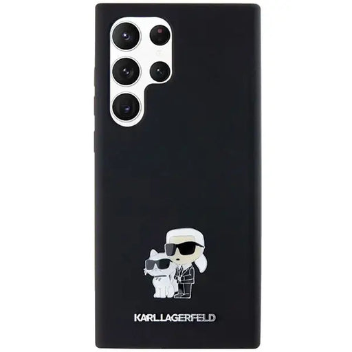 Karl Lagerfeld Silicone Karl&Choupette Metal Pin case for Samsung Galaxy S23 Ultra - black - Cell phone cases